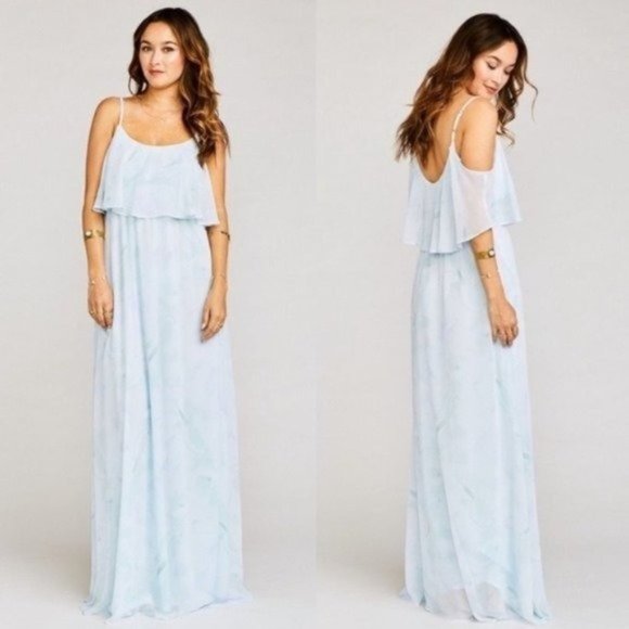 NWT Show Me Your Mumu Caitlin Ruffle Maxi Dress in Baby Babers Size Small - Picture 1 of 10